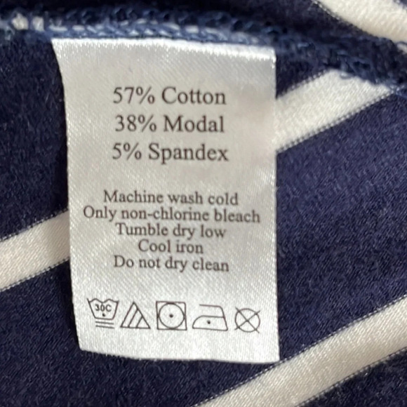 Duffield Lane Diagonal Stripe Knit Shift Dress in Navy & White - Size Large - Picture 5 of 5